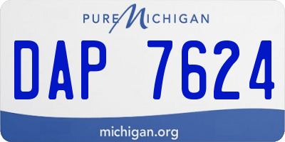 MI license plate DAP7624