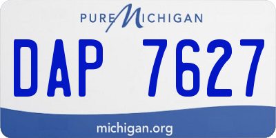 MI license plate DAP7627