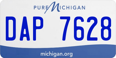 MI license plate DAP7628