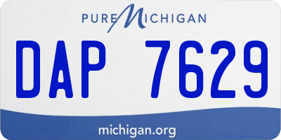 MI license plate DAP7629