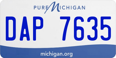 MI license plate DAP7635