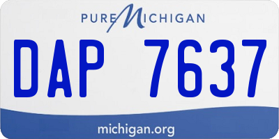 MI license plate DAP7637