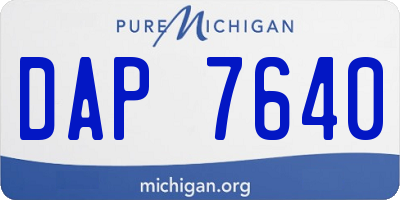 MI license plate DAP7640
