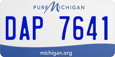 MI license plate DAP7641