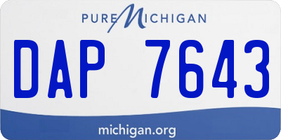 MI license plate DAP7643