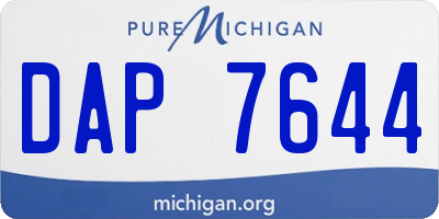 MI license plate DAP7644