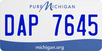 MI license plate DAP7645