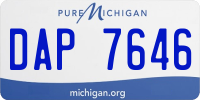 MI license plate DAP7646