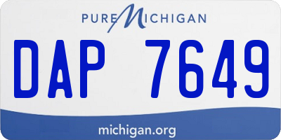 MI license plate DAP7649
