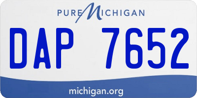 MI license plate DAP7652