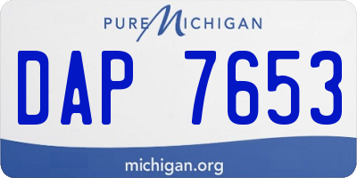 MI license plate DAP7653
