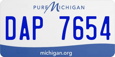 MI license plate DAP7654
