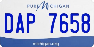 MI license plate DAP7658