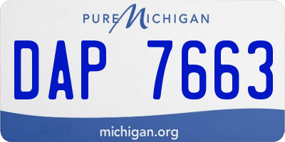 MI license plate DAP7663