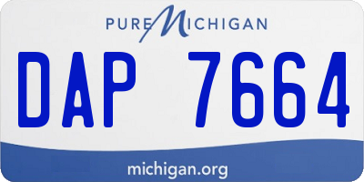 MI license plate DAP7664