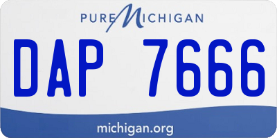 MI license plate DAP7666