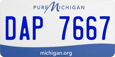 MI license plate DAP7667
