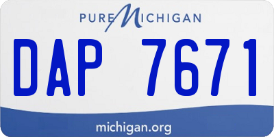 MI license plate DAP7671