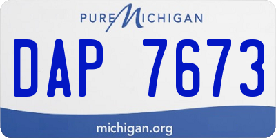 MI license plate DAP7673