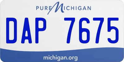 MI license plate DAP7675