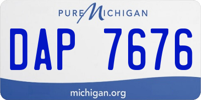MI license plate DAP7676