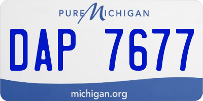 MI license plate DAP7677