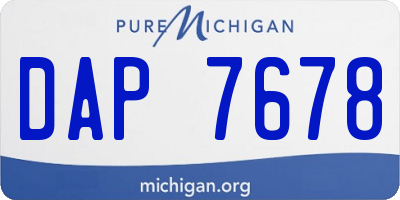 MI license plate DAP7678