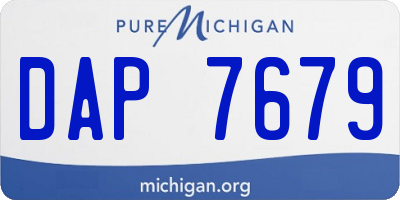 MI license plate DAP7679