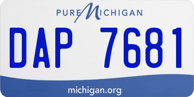 MI license plate DAP7681
