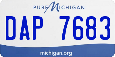 MI license plate DAP7683