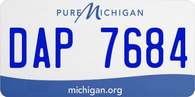 MI license plate DAP7684