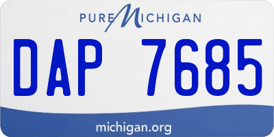 MI license plate DAP7685