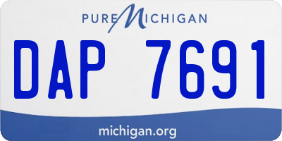 MI license plate DAP7691