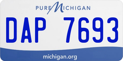 MI license plate DAP7693
