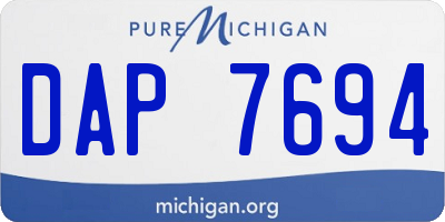 MI license plate DAP7694