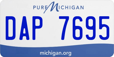 MI license plate DAP7695