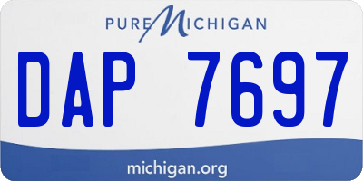 MI license plate DAP7697