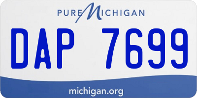MI license plate DAP7699