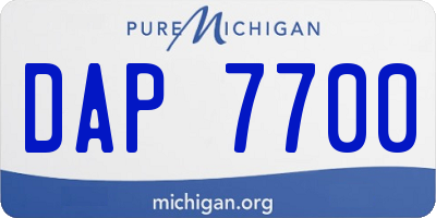 MI license plate DAP7700