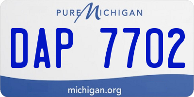 MI license plate DAP7702
