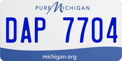 MI license plate DAP7704
