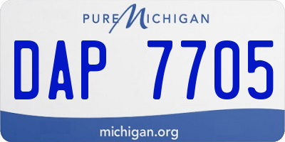 MI license plate DAP7705