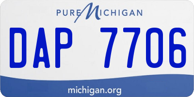 MI license plate DAP7706