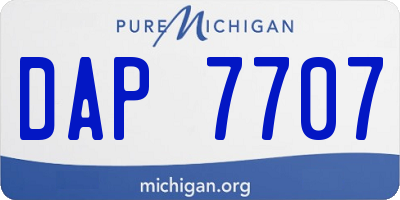 MI license plate DAP7707