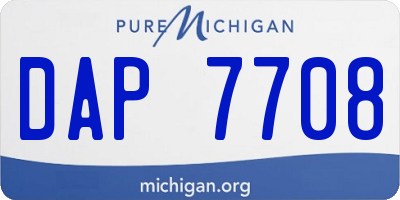 MI license plate DAP7708