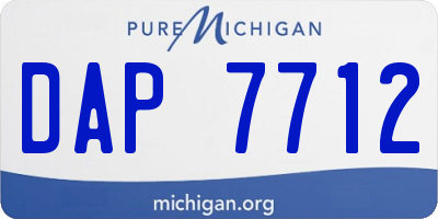 MI license plate DAP7712