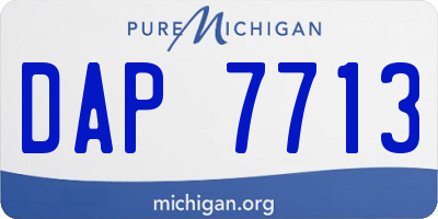MI license plate DAP7713