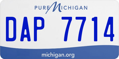 MI license plate DAP7714