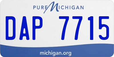 MI license plate DAP7715