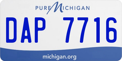 MI license plate DAP7716